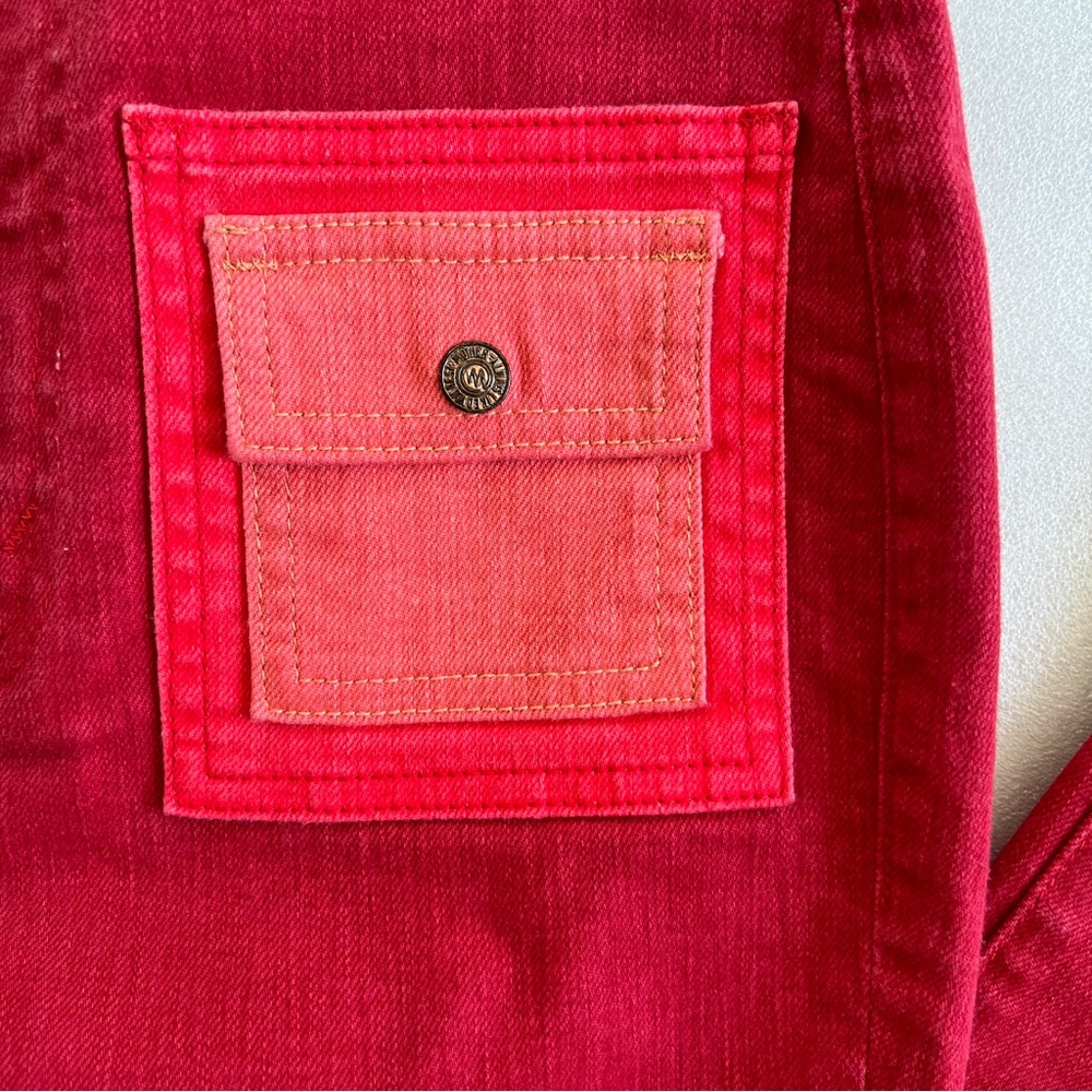 RARE!! MOTHER Colorblock Patch Pocket Flare High Rise Jeans - Picture 4 of 9